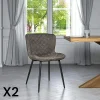 Melbourne Meubles De Cuisine·Chaises|Chaises Velours|Chaise en velours piqué taupe (lot de 2)