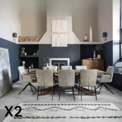 OKA Meubles De Cuisine·Chaises|Chaises Contemporaines|Chaise gris clair, entretien facile (lot de 2)