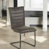 Chaises Industrielles|Chaises Contemporaines|Chaise grise en tissu microfibre