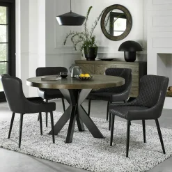 ARLINGTON Meubles De Cuisine·Chaises|Chaises Capitonnées|Chaise grise en velours (lot de 2)