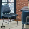 SALERNE Univers Déco·Maison De Campagne|Meubles De Cuisine·Chaises|Chaise industrielle bleu foncé (lot de 2)