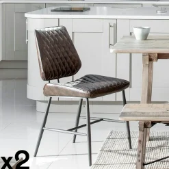 SALERNE Univers Déco·Maison De Campagne|Meubles De Cuisine·Chaises|Chaise industrielle bleu foncé (lot de 2)