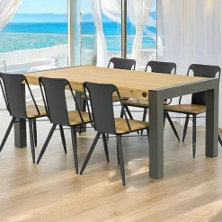 Brooklyn Meubles De Cuisine·Chaises|Chaises En Bois|Chaise industrielle bois et métal noir