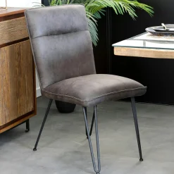 Chaises Capitonnées|Chaises Industrielles|Chaise marron capitonnée salle à manger