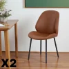 BERLIN Meubles De Cuisine·Chaises|Chaises Contemporaines|Chaise marron moderne avec surpiqure (lot de 2)