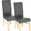 Chaises Contemporaines|Meubles De Cuisine·Chaises|Chaise moderne grise avec pieds bois (lot de 2)