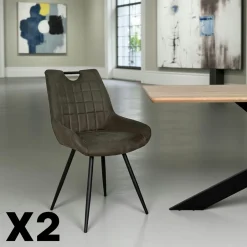 MALMOE Meubles De Cuisine·Chaises|Chaises Velours|Chaise moutarde avec poignée (lot de 2)