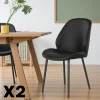 BERLIN Meubles De Cuisine·Chaises|Chaises Contemporaines|Chaise noire moderne avec surpiqure (lot de 2)