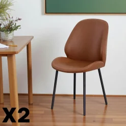 BERLIN Meubles De Cuisine·Chaises|Chaises Contemporaines|Chaise noire moderne avec surpiqure (lot de 2)
