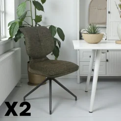 LIGURIE Meubles De Cuisine·Chaises|Chaises Contemporaines|Chaise pivotante anthracite dossier double (lot de 2)