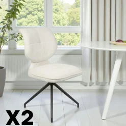 LIGURIE Meubles De Cuisine·Chaises|Chaises Contemporaines|Chaise pivotante anthracite dossier double (lot de 2)
