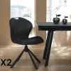 LOMBARDIE Chaises Contemporaines|Meubles De Cuisine·Chaises|Chaise pivotante anthracite avec dossier courbe, (lot de 2)