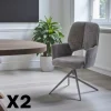 LIGURIE Chaises Contemporaines|Meubles De Cuisine·Chaises|Chaise pivotante anthracite double coussinage (lot de 2)