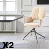 LIGURIE Chaises Contemporaines|Meubles De Cuisine·Chaises|Chaise pivotante beige double coussinage (lot de 2)