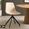 AMSTERDAM Chaises Contemporaines|Meubles De Cuisine·Chaises|Chaise pivotante blanc sable avec couture (lot de 2)