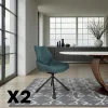 LIGURIE Meubles De Cuisine·Chaises|Chaises Contemporaines|Chaise pivotante bleue assise baquet (lot de 2)