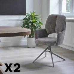 LIGURIE Meubles De Cuisine·Chaises|Chaises Contemporaines|Chaise pivotante bleue double coussinage (lot de 2)