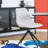 AMSTERDAM Chaises Contemporaines|Meubles De Cuisine·Chaises|Chaise pivotante en bouclette blanc sable (lot de 2)