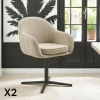MONTREUX Meubles De Cuisine·Chaises|Chaise pivotante gris clair avec dossier rond et piètement noir (lot de 2)