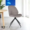 BERLIN Meubles De Cuisine·Chaises|Chaises Contemporaines|Chaise pivotante gris minéral (lot de 2)