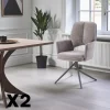 LIGURIE Meubles De Cuisine·Chaises|Chaises Contemporaines|Chaise pivotante grise double coussinage (lot de 2)