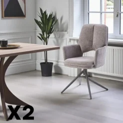 LIGURIE Meubles De Cuisine·Chaises|Chaises Contemporaines|Chaise pivotante grise double coussinage (lot de 2)