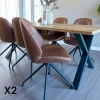 BERLIN Meubles De Cuisine·Chaises|Chaises Contemporaines|Chaise pivotante marron vintage avec surpiqure décorative (lot de 2)
