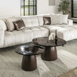 OKA Meubles De Cuisine·Chaises|Chaises Velours|Chaise pivotante moderne en velours doré (Lot de 2)