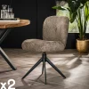 GALWAY Univers Déco·Design Contemporain|Chaises Contemporaines|Chaise pivotante rembourrée en bouclette taupe (lot de 2)