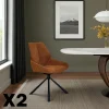 LIGURIE Chaises Contemporaines|Meubles De Cuisine·Chaises|Chaise pivotante rouille assise baquet (lot de 2)