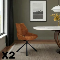 LIGURIE Chaises Contemporaines|Meubles De Cuisine·Chaises|Chaise pivotante rouille assise baquet (lot de 2)