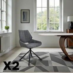 LIGURIE Chaises Contemporaines|Meubles De Cuisine·Chaises|Chaise pivotante rouille assise baquet (lot de 2)