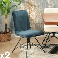 OKA Chaises Velours|Chaises Contemporaines|Chaise pivotante velours doré (lot de 2)