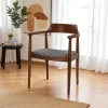 TENA Chaises En Bois|Chaises Contemporaines|Chaise ronde avec accoudoirs - assise pied-de-poule