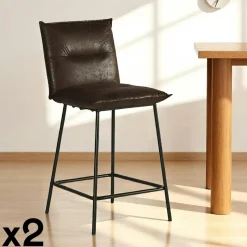 IENA Chaises Capitonnées|Chaises Contemporaines|Chaise rotative tissu anthracite (lot de 2)