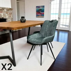 MALMOE Meubles De Cuisine·Chaises|Chaises Velours|Chaise rouille avec poignée (lot de 2)