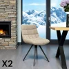 Chaises Capitonnées|Meubles De Cuisine·Chaises|Chaise salle à manger tissu jeans sable (lot de 2)
