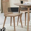COPENHAGUE Univers Déco·Scandinave Hygge|Chaises En Bois|Chaise scandinave à barreaux (lot de 2)