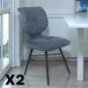 LIGURIE Meubles De Cuisine·Chaises|Chaises Contemporaines|Chaise tissu bleu à dossier double (lot de 2)