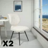 LIGURIE Chaises Contemporaines|Meubles De Cuisine·Chaises|Chaise tissu écru à dossier double (lot de 2)