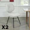 LIGURIE Meubles De Cuisine·Chaises|Chaises Contemporaines|Chaise tissu gris à dossier double (lot de 2)