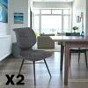 LIGURIE Meubles De Cuisine·Chaises|Chaises Contemporaines|Chaise tissu gris foncé à dossier double (lot de 2)