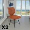 LIGURIE Meubles De Cuisine·Chaises|Chaises Contemporaines|Chaise tissu rouille à dossier double (lot de 2)