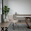 LIGURIE Meubles De Cuisine·Chaises|Chaises Contemporaines|Chaise tissu taupe chiné accoudoirs larges (lot de 2)