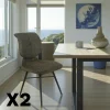 LIGURIE Meubles De Cuisine·Chaises|Chaises Contemporaines|Chaise tissu vert à dossier double (lot de 2)