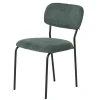 MALANG Meubles De Cuisine·Chaises|Chaises Vintage|Chaise tissu vert foncé style écolier (lot de 2)