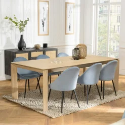 TIM Chaises Vintage|Chaises Capitonnées|Chaise velours bleu (lot de 2)