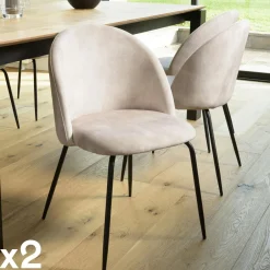 TIM Meubles De Cuisine·Chaises|Chaises Capitonnées|Chaise velours vert dossier galbé (lot de 2)