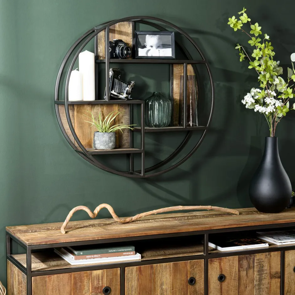 Swing Chaises En Bois|Meubles De Cuisine·Chaises|Chaise vintage bois noir recyclé et cannage chanvre tressé