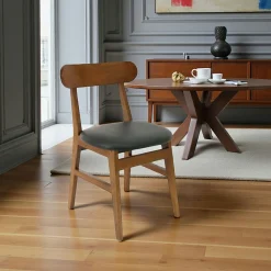 Sixties Chaises Vintage|Chaises En Bois|Chaise vintage carrée hévéa